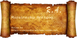 Ruzsinszky Antigon névjegykártya